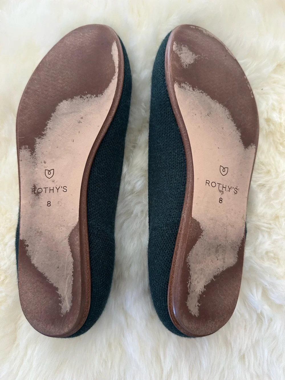 Rothy’s The Loafer Merino Wool Blend Forest Green Knit Flats Women’s 8